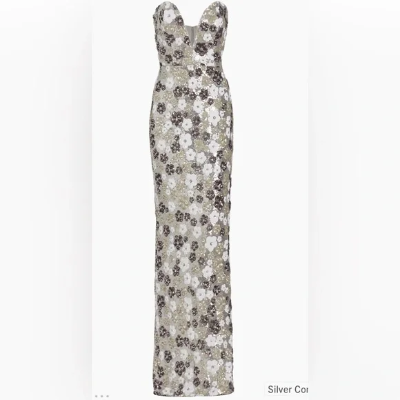 Marchesa Notte Sequin Tulle Strapless Gown.  Size 4.  New with tags. - Picture 4 of 8